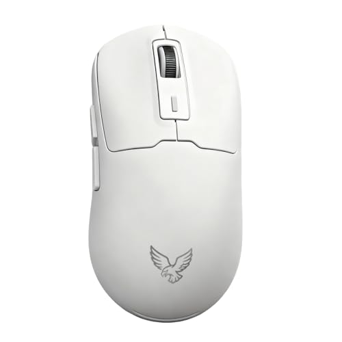 NEO V2 Tri-Mode Wireless Gaming Mouse, 55g Ultra-Lightweight, PAW3311 Sensor 12000 DPI, Bluetooth 5.0 2.4G USB-C Wired, RGB Backlit, 6 Buttons, 400mAh Rechargeable Ergonomic Mouse for PC Mac (White) - color: White
