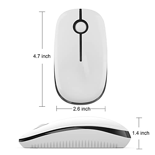 VssoPlor Wireless Mouse, 2.4G Slim Portable Computer Mice with Nano Receiver for Notebook, PC, Laptop, Computer-Black and White - color: Black and White