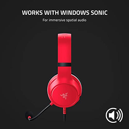 Razer Kaira X Wired Headset for Xbox Series X|S, Xbox One, PC, Mac & Mobile Devices: Triforce 50mm Drivers - HyperClear Cardioid Mic - Memory Foam Ear Cushions - On-Headset Controls - Pulse Red - color: Red