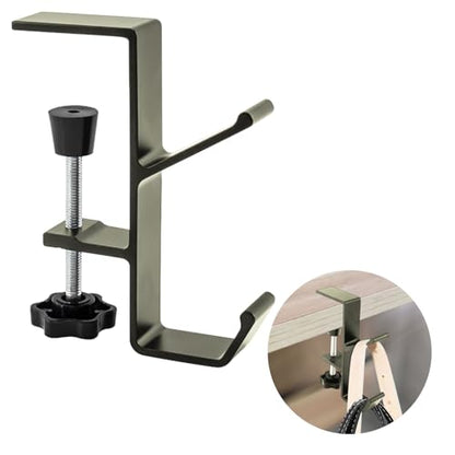 Desk Mount Bag Holder Hook Clamp-On Backpack Hanger Portable Desk Mount Headphones Holder Reduce Desk Clutter for Table Desk, Under Counter (Grey) - color: Gray