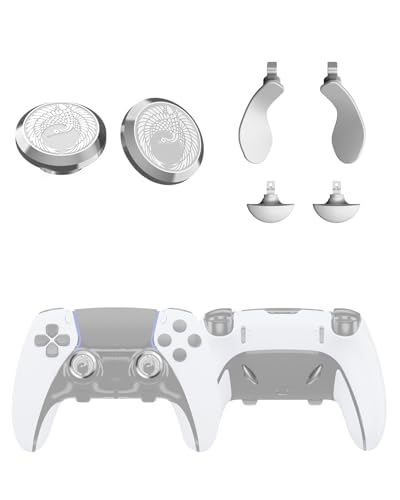 KD.FLY Metal Thumbsticks & Back Paddles for PS5 Edge Controller Joystick Replacement, Custom Analog Thumb Sticks Caps for PS5 Dual Sense Edge Stick Module, 2 Joystick, 4 Back Buttons, Flying Crane - color: Flying Crane