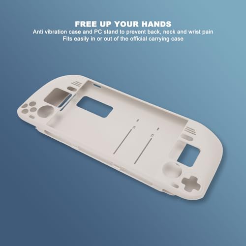 MUNEFE Kickstand Protective Case for Steam Deck, Cover Protector with Stand Base, Full Fingerprint Proof Protective Case for Protecting Your Gaming Console(Ceramic White)