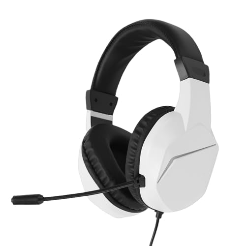 Noise Cancelling Headset Gaming Headset with Microphone USB Wired Headphones with 7.1 Surround Sound RGB Lighting for PC Computer Gaming and Online Classes - color: White