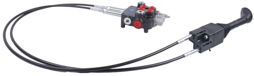 Solarhome Hydraulic Control Valve Kit,Cable Remote Control Valve Kit with 2 Spool Valve 80lpm/ 21gpm and 2 Cables Remote Joystick
