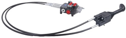 Solarhome Hydraulic Control Valve Kit,Cable Remote Control Valve Kit with 2 Spool Valve 80lpm/ 21gpm and 2 Cables Remote Joystick