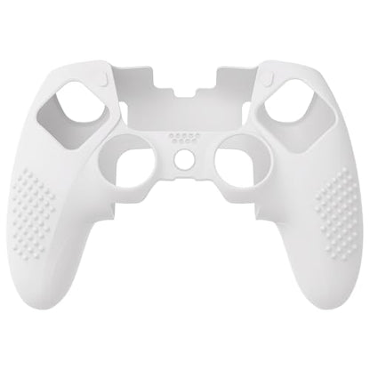 PlayVital 3D Studded Edition Anti-Slip Silicone Cover Case for ps5 Edge Controller, Soft Rubber Protector Skin for ps5 Edge Wireless Controller with 6 Thumb Grip Caps - White - color: White