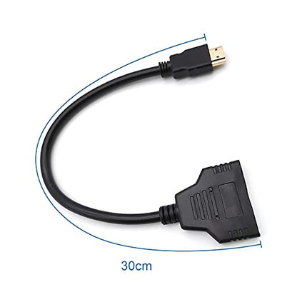 BATU HDMI Splitter Adapter Cable - Hdmi Splitter 1 in 2 Out Male to Dual Female 1 to 2 Way for HD, LED, LCD, TV, Support Two The Same TVs at The Same Time Mirror Only