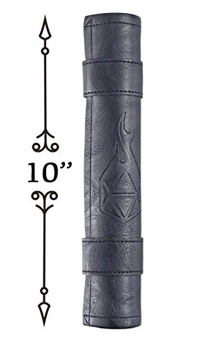 Forged Dice Co Scroll Dice Tray and Rolling Mat with Zippered Dice Holder - Storage Pouch Holds up to 14 Metal or Plastic Polyhedral Dice - Compatible with DND and Dungeons & Dragons Game Dice - color: Blue