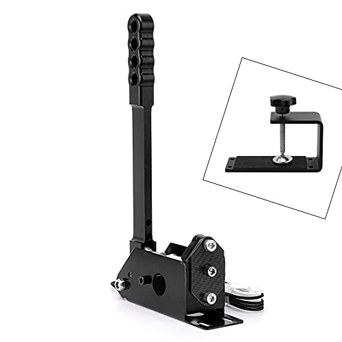 aikeec 64 Bit USB Handbrake PC Handbrake Hall Sensor for PC Widows Sim Racing Games G25 G27 G29 T500 FANATECOSW DIRT RALLY (With Clamp, Black) - color: Black, size: With Clamp