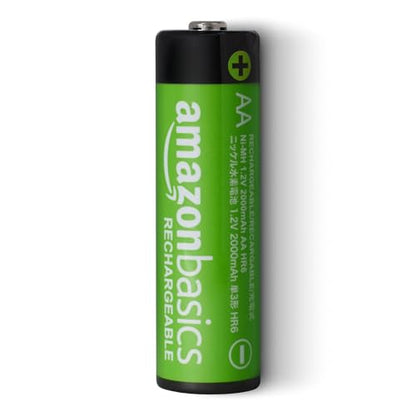 Amazon Basics 16-Pack Rechargeable AA NiMH Batteries, 2000 mAh, 1.2V, Low Self Discharge, Pre-Charged, Recharge up to 1000x Times - size: 16 Count (Pack of 1)