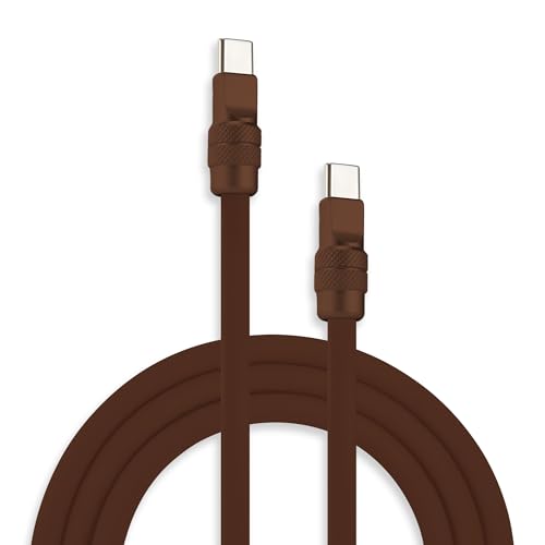 chubbycable Chubby 2.0 USB C 240W Fast Charging Cable Silicone Soft Durable USB C Cable Extra Thick Charger Cord Compatible with iPhone 17-15 Series iPad, Chocolate+Chocolate, Type-C to Type-C, 3.3FT - color: Chocolate+Chocolate, size: 3.3ft (1m), style:
