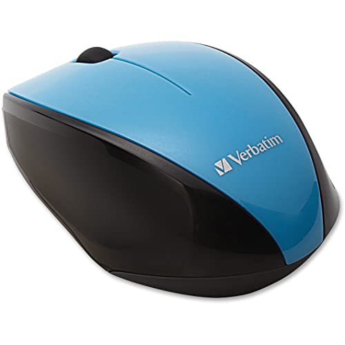 Verbatim Wireless Multi-Trac Mouse 2.4GHz with Nano Receiver - Ergonomic, Blue LED, Portable Mouse for Mac and Windows - Blue, 1" x 5.2" x 8.2" (97993) | Blue LED technology with nano receiver and wireless connection for navigation, portability and tracki