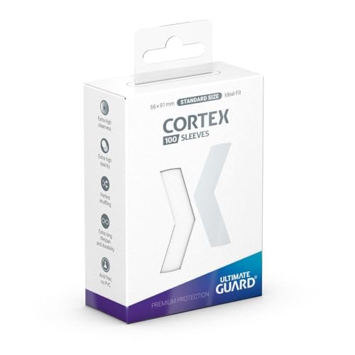 Ultimate Guard Cortex Outer Card Sleeves, 100 Standard Size TCG Sleeves, 66 x 91mm, White Back, Glossy Finish, No PVC & Acid-Free, High Clarity - color: White, size: Standard Glossy