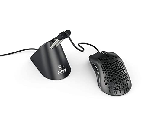 GLORIOUS (Bungee + Headphone Stand) Gaming Mouse Bungee (Black) Trident – Under Desk Gaming Headset/Headphone Stand Mount Holder (VR Headset Compatible) (Bundle)
