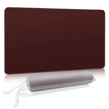 FROGIGO Solid Color TCG Playmat with Carry Bag, 24 x 14 in, 3mm Thick Stitched-Edge Card Game Mat, Non-Slip Rubber Base, No-Logo Play Mat for Trading Card & Tabletop Games - Crimson Red - color: Crimson Red