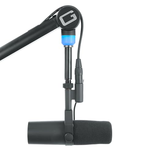 Gator Frameworks Professional Desktop Broadcast/Podcast Microphone Boom Stand with On-Air Indicator Light, Blue,Violet, & Red (GFWMICBCBM4000) - style: 4000 Series