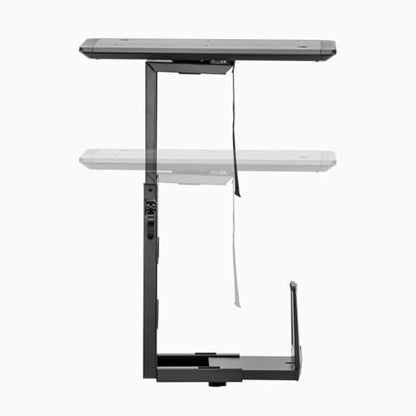 Desky Sliding CPU Mount – Under Desk Adjustable PC Holder with 360° Swivel & Slide Track, Fits Most Towers, Space-Saving Steel Bracket with Padding for Office or Gaming Setup – Black