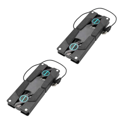2PCS Laptop Cooler Pad with Dual Fans USB Powered Quiet Cooling Stand Anti-Slip Mat Compatible with All Laptop for Gaming and Work
