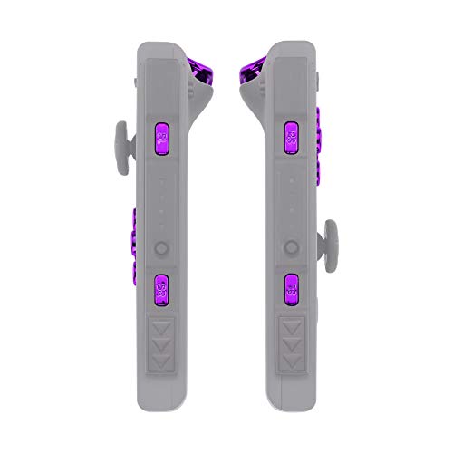 eXtremeRate DIY Full Set Buttons for Nintendo Switch & Switch OLED, Chrome Purple Glossy Replacement Buttons for JoyCon, ABXY Direction Keys SR SL L R ZR ZL + - Home Capture Trigger Buttons Springs - color: Chrome Purple