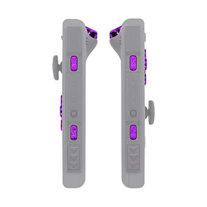 eXtremeRate DIY Full Set Buttons for Nintendo Switch & Switch OLED, Chrome Purple Glossy Replacement Buttons for JoyCon, ABXY Direction Keys SR SL L R ZR ZL + - Home Capture Trigger Buttons Springs - color: Chrome Purple