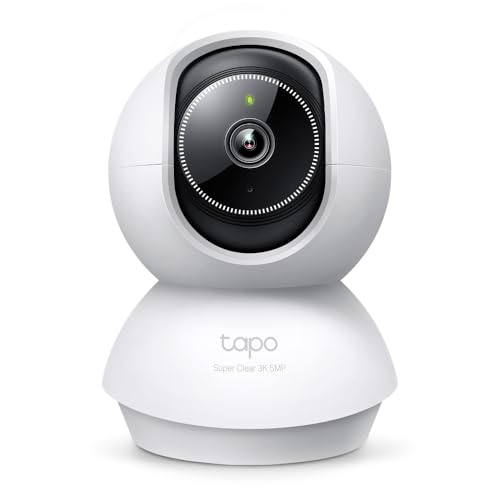 Tapo 3K 5MP Indoor Security Camera for Baby Monitor, Pet Camera w/Smart Motion Tracking, 360° Pan/Tilt, IR Night Vision for Home Security, Works w/Alexa & Google, RoomCam 3K 360° - style: 3K 5MP