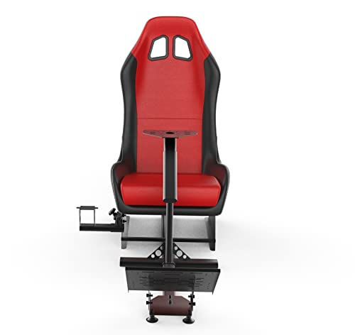 Sim Racing Cockpit with Seat | Compatible with G29 G920 G923 T248X T248 T300RS TX F458 T500RS| Easy to Install Racing Wheel Stand for PS5, Xbox, PC Gaming (Black/Red) - color: Red / Black