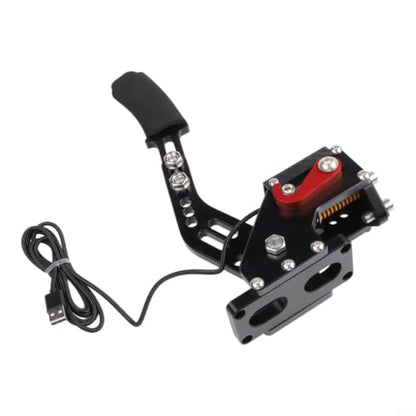 Aluminum Alloy USB Handbrake For Racing Sims, Hall Effect Sensor Adjustable Resistance Hand Brake Compatible With For Logitech G27 G29 G920 On PC For Windows(Black)