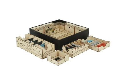 The Broken Token Game Organizer Compatible with Dune: Imperium - Wooden Game Organizing Box with Multiple Trays - style: Dune Imperium