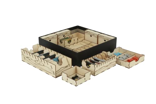 The Broken Token Game Organizer Compatible with Dune: Imperium - Wooden Game Organizing Box with Multiple Trays - style: Dune Imperium