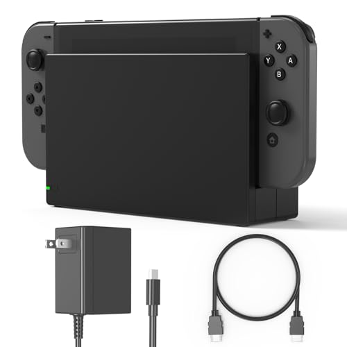 TV Dock Station for Switch/Switch OLED Replacement 3-in-1 – Includes Original IC Module, AC Charger & High-Speed HDMI Cable, Supports 1080P HD Output & Console Charging (Not Compatible with Switch 2)