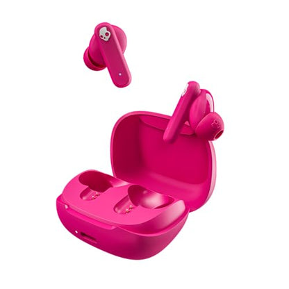 Skullcandy Smokin’ Buds Wireless Noise Isolating Earbuds - Pink | In-Ear Fit, Bluetooth, 20 Hours Battery, IPX4 Sweat and Water Resistant, Microphone for iPhone Android, Commuting, Studying - color: Pink