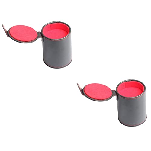 Toyvian 2pcs Cup for Ktv Bar Silent Dice Shaking Container Pu Storage for Game Parties