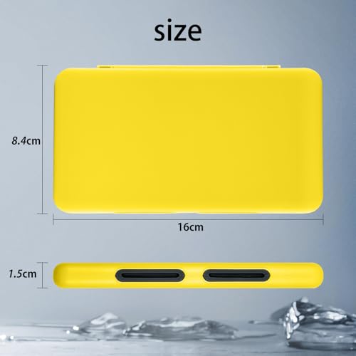 ONETIAOLONG Switch Game Case Holder for Switch 2 & OLED & Lite with 24 Cartridge Slots and 48 Micro SD Card Storage with Magnetic Closure,Protective Hard Shell and Soft Lining for Easy carrying - color: Yellow, style: 24-slots