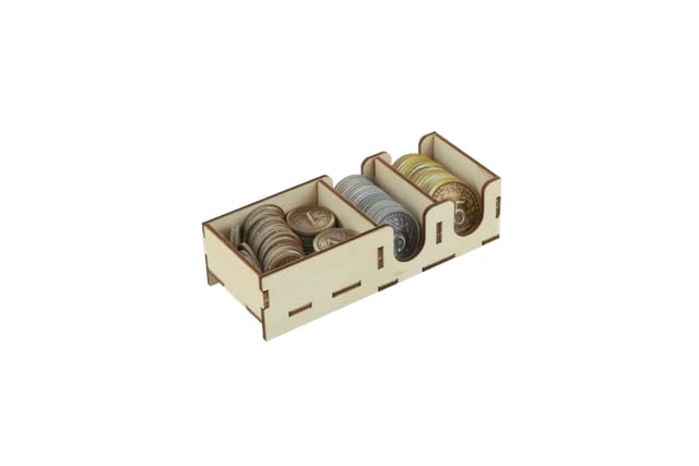 The Broken Token Game Organizer Compatible with Brass: Birmingham - Wooden Game Organizing Box with Multiple Trays