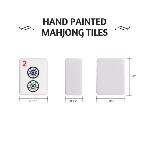 American Mahjong Set, 166 Mahjong Tiles with Racks, Pushers & Carrying Case | Premium Tiles, Complete Accessories, Portable Carrying Case, Perfect for Family Game Nights and Mahjong Lovers