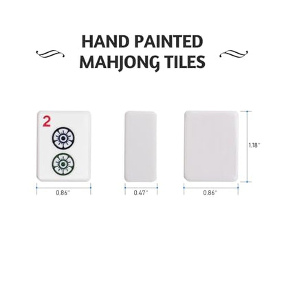 American Mahjong Set, 166 Mahjong Tiles with Racks, Pushers & Carrying Case | Premium Tiles, Complete Accessories, Portable Carrying Case, Perfect for Family Game Nights and Mahjong Lovers