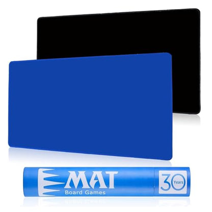 Biouai MTG Playmat for TCG Card Playing Game - 2Pcs Stitched Play Mat with Tube for Cards Gameplay, MTG, Yugioh, Magic The Gathering (24 x 14 in, 2 Pack) - color: Black & Blue