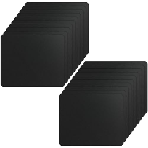 Crtiin 20 Pack Computer Mouse Pad Bulk Gaming Mouse Pad for Computers, Laptop, Office Home, with Non Slip Rubber Base, Black, 7.09 x 8.66 Inch