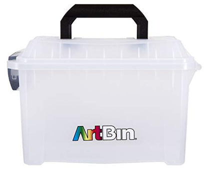 ArtBin 6815AG Mini Sidekick Carrying Case, Portable Art & Craft Organizer with Handle, [1] Plastic Storage Case, Clear - size: Mini