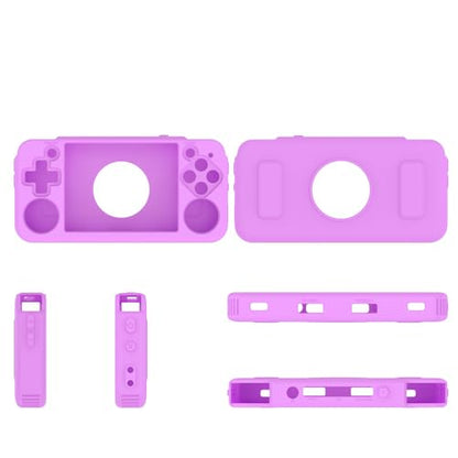 Silicone Protective Case for ANBERNIC RG35XX H Retro Handheld Gaming Console, Soft Sleeve Cover Protector Anti-Bump and Anti-Drop Full Protection, with Lanyard (Purple) - color: Purple