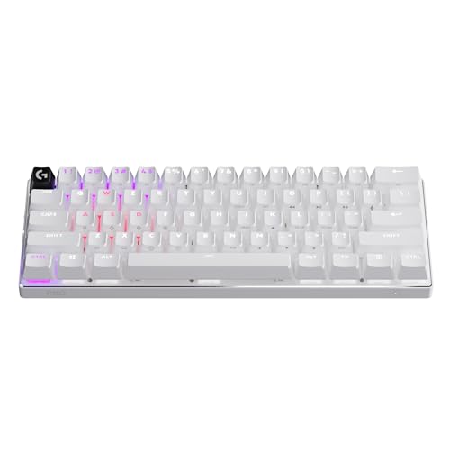Logitech G PRO X 60% Wireless Gaming Keyboard (Tactile Optical) - White | Ultra compact TKL, for Windows PC, LIGHTSYNC RGB, dual-shot PBT keycaps, GX optical switches - color: White, size: 60% - Wireless, style: Tactile