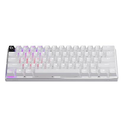 Logitech G PRO X 60% Wireless Gaming Keyboard (Linear Optical) - White | Ultra compact mechanical for Windows PC, LIGHTSYNC RGB, dual-shot PBT keycaps, GX optical linear switches - color: White, size: 60% - Wireless, style: Linear
