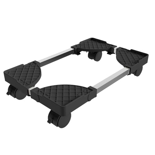 Computer Tower Stand, Adjustable Length & Width, Fits Most PC | PC Floor Stand for Carpet, Mobile CPU Holder with 4 Locking Caster Wheels, PC Riser Fits Office, Gaming - color: Black