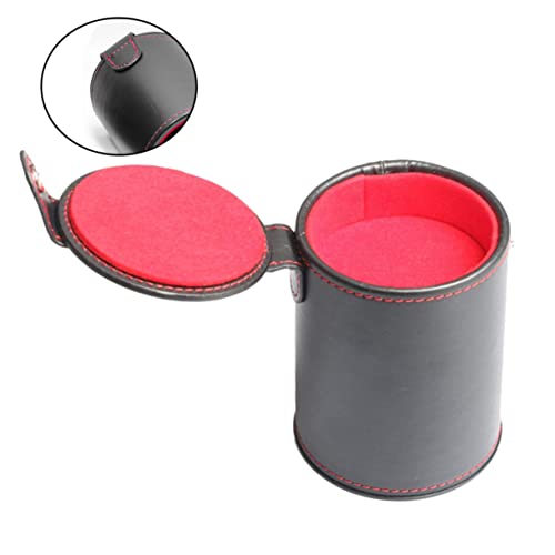Abaodam Double Layer Silent Dice Cup for Ktv Bar Games Pu Leather and Felt Dice Storage for Parties and Entertainment