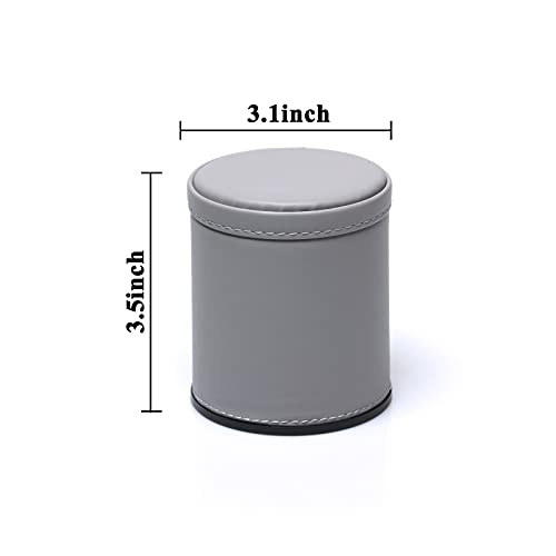 Leatherette Dice Cup Set Lake Blue Velvet Interior Quiet in Shaking with 6 Matching Translucent Dot Dice for Liars Dice Farkle Yahtzee Board Games, 1 Pack - color: Lakeblue#b