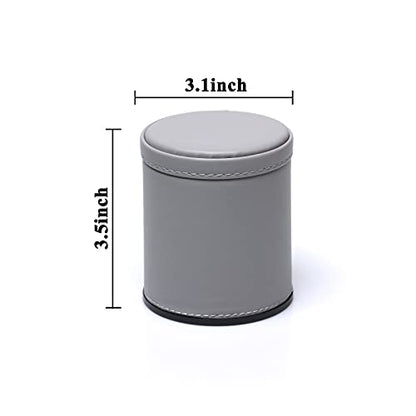 Leatherette Dice Cup Set Lake Blue Velvet Interior Quiet in Shaking with 6 Matching Translucent Dot Dice for Liars Dice Farkle Yahtzee Board Games, 1 Pack - color: Lakeblue#b