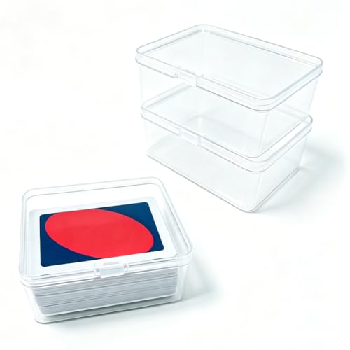 2 PCS Game Card Storage Box Compatible with UNO Cards,Playing Card Case, Card Holders,Plastic Clear Card Case (NO Cards)