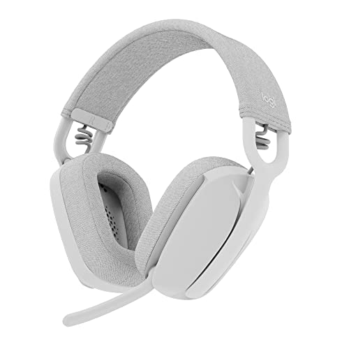 Logitech Zone Vibe 100 Wireless Over Ear Headphones - Off White | Lightweight, over ear, advanced multipoint Bluetooth, works with Teams, Google Meet, Zoom, Mac/PC - color: Off White
