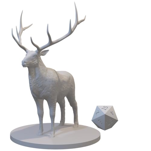 Large Animal Miniature for DND Pathfinder RPG Unpainted Resin 28mm-32mm (Elk)