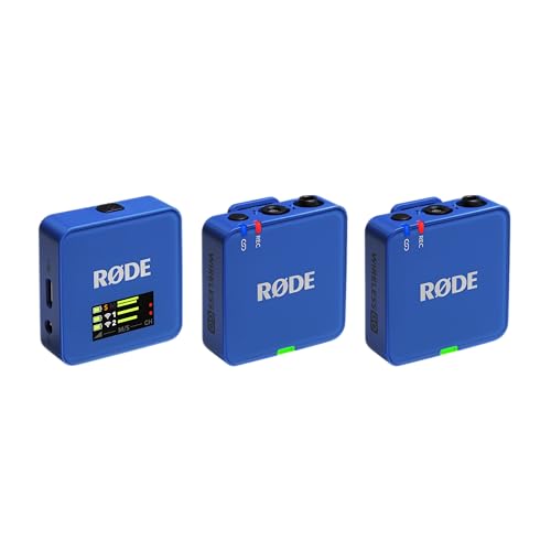 RØDE Wireless GO (Gen 3) – Compact Wireless Mic – Pristine Audio, 32-bit Float Recording, Automatic Level Control, for Phones, Cameras and Computers (Cobalt) - color: Cobalt, style: WIGO 3